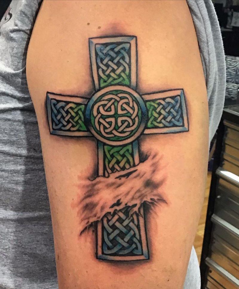 30 Pretty Celtic Cross Tattoos You Will Love