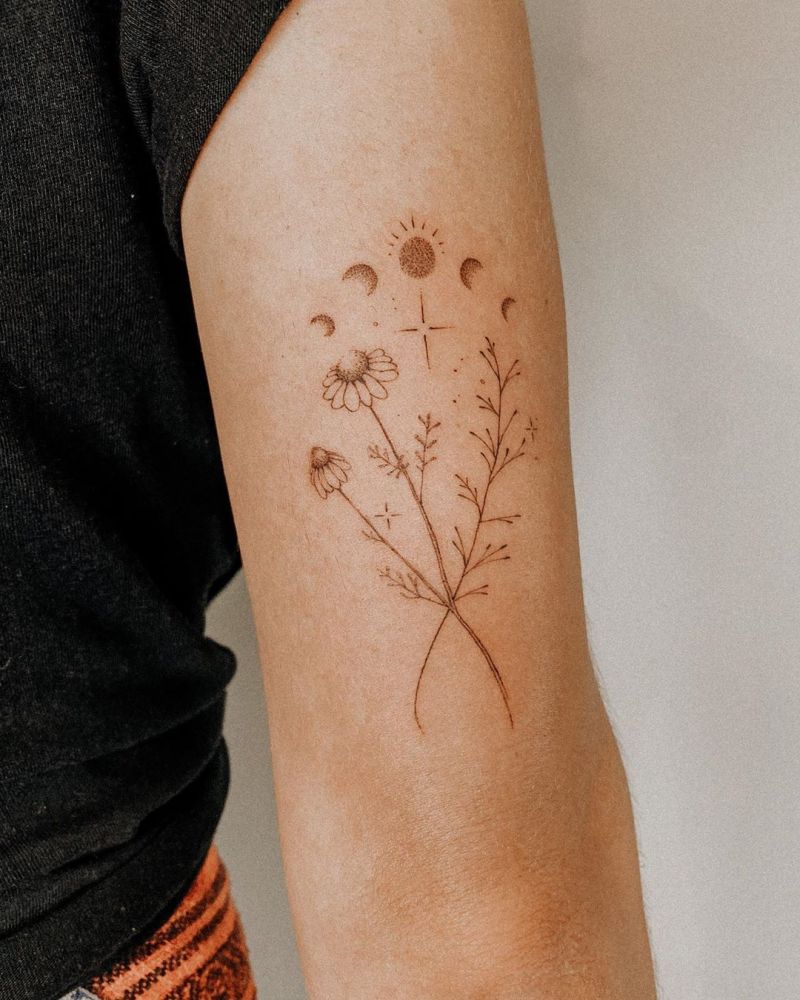 30 Pretty Chamomile Tattoos You Shouldn't Miss