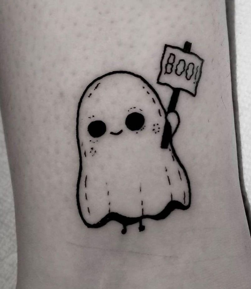 30 Pretty Ghost Tattoos to Inspire You