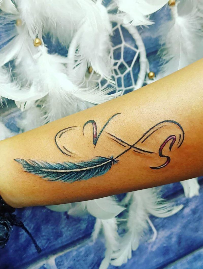 30 Pretty Infinity Feather Tattoos Make You Beautiful Forever