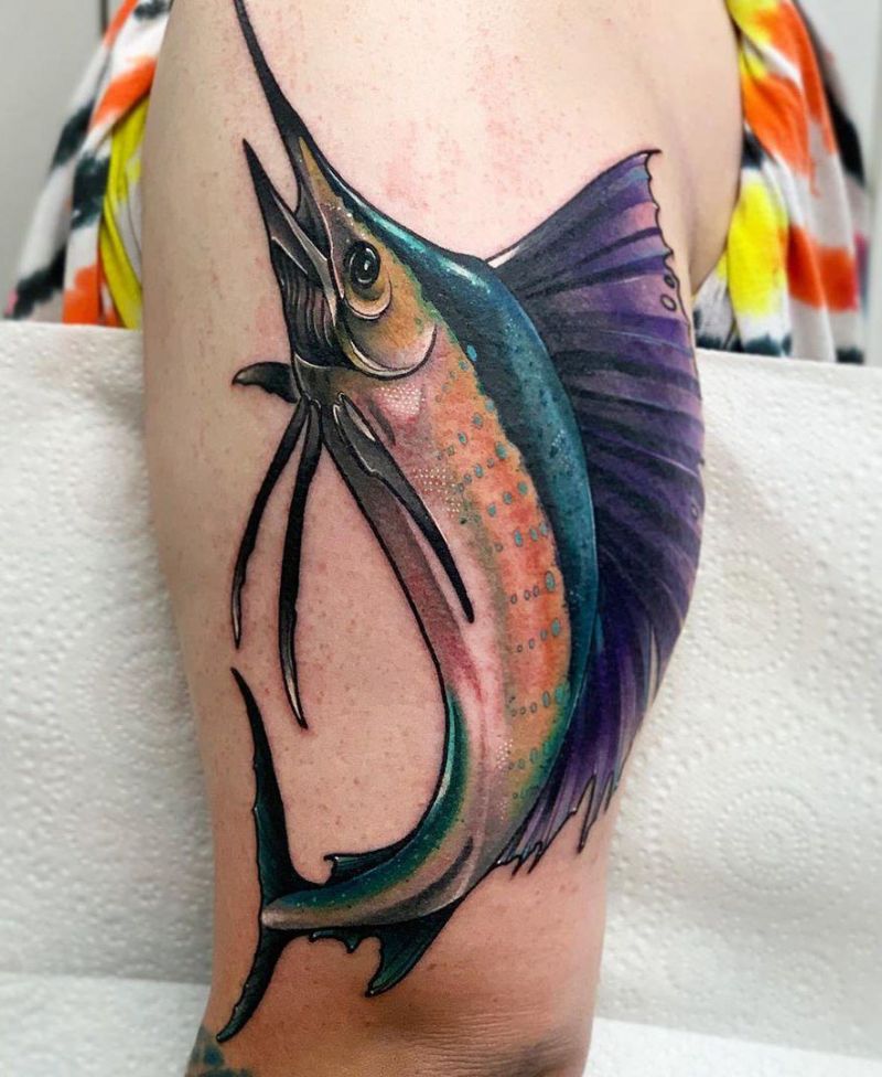 30 Pretty Sailfish Tattoos You Will Love