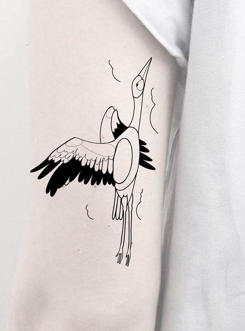 30 Pretty Stork Tattoos Show Your Temperament