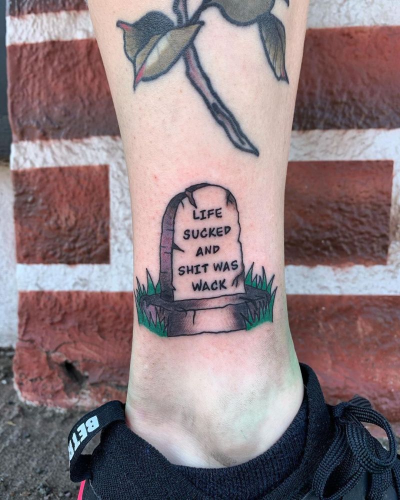 30 Pretty Tombstone Tattoos You Must Try