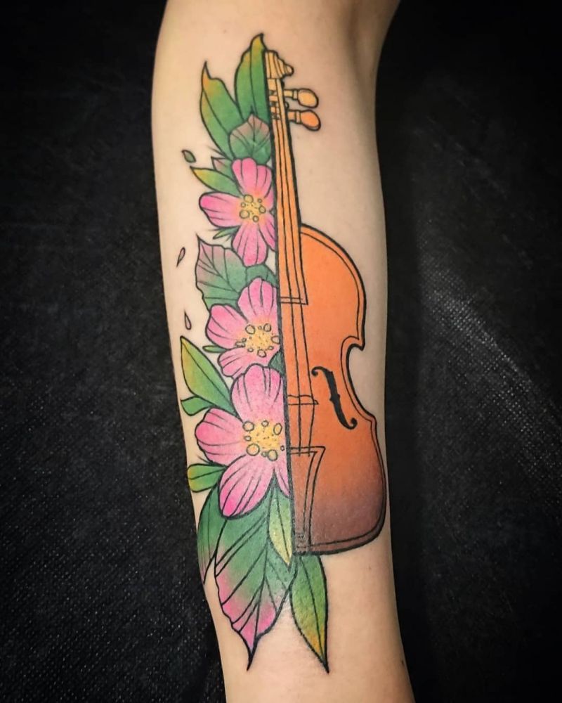 30 Pretty Violin Tattoos that Can Enhance Your Temperament