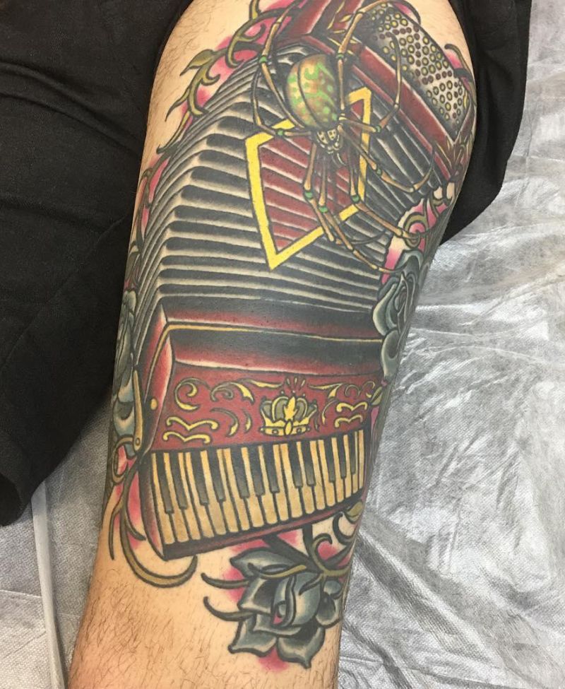 30 Pretty Accordion Tattoos that Can Enhance Your Temperament
