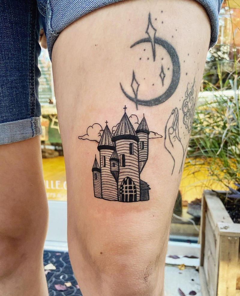 30 Pretty Castle Tattoos that Can Enhance Your Temperament