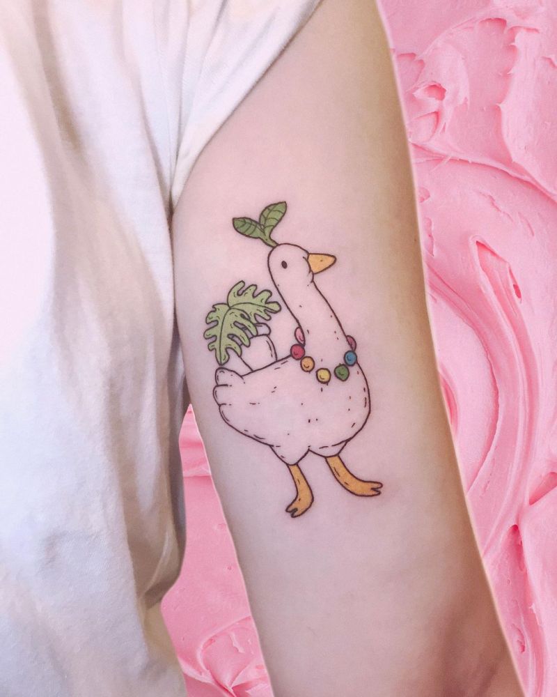 30 Pretty Goose Tattoos Make You Elegant and Beautiful