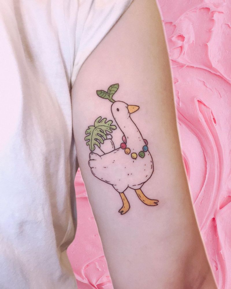 30 Pretty Goose Tattoos Make You Elegant and Beautiful