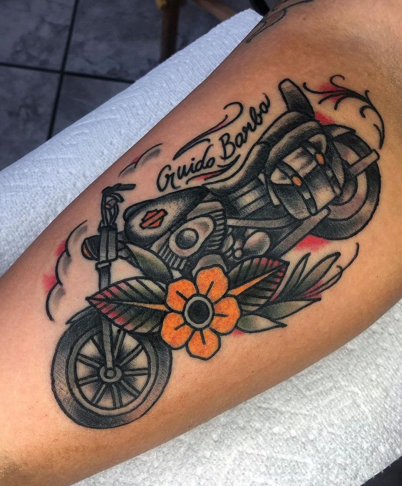 30 Pretty Motorcycle Tattoos You Will Love to Try