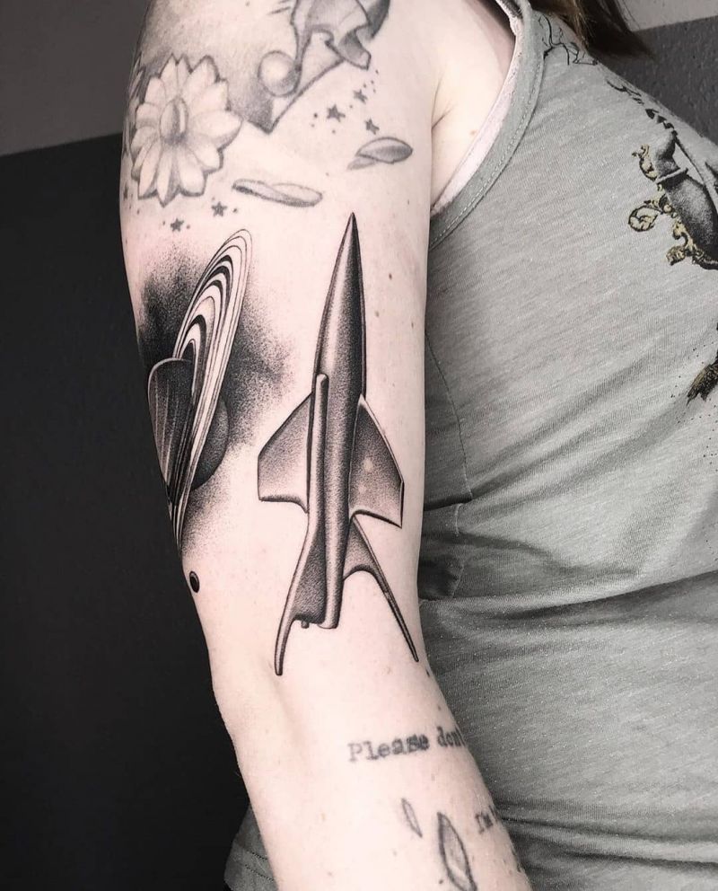 30 Pretty Rocket Tattoos Improve Your Temperament