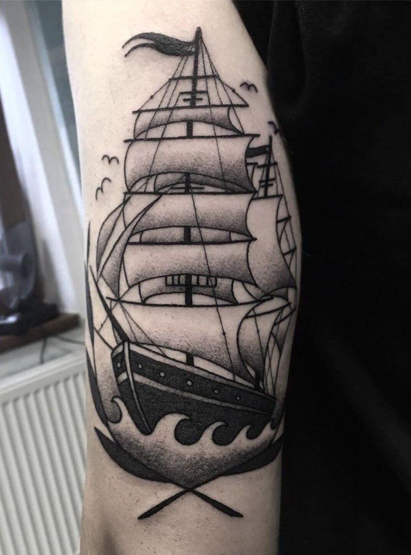 30 Pretty Sailing Boat Tattoos You Will Love