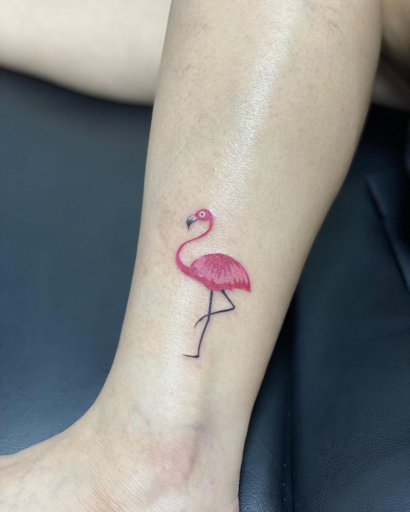 30 Pretty Flamingo Tattoos Make You Elegant and Beautiful