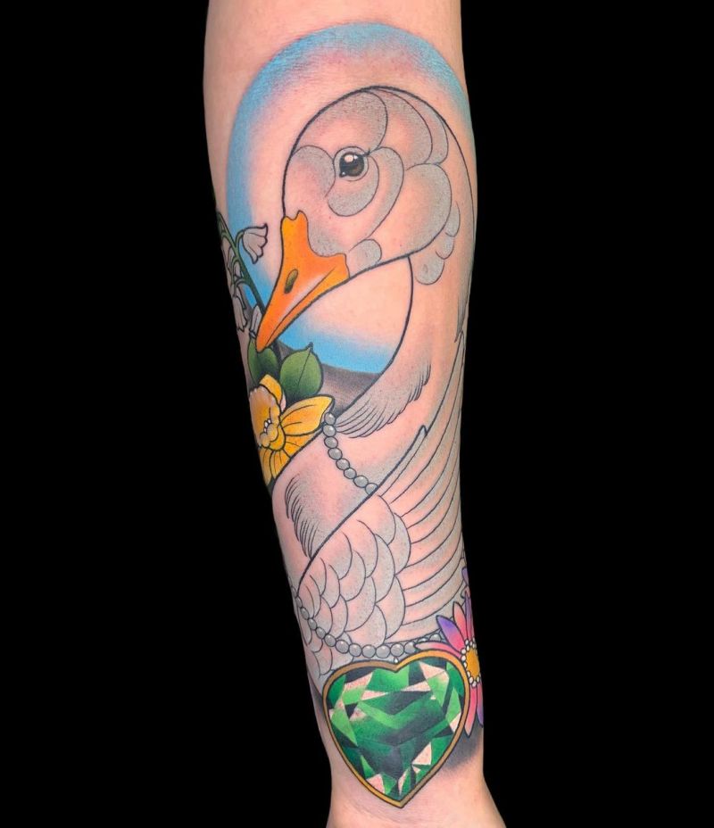 30 Pretty Goose Tattoos Make You Elegant and Beautiful