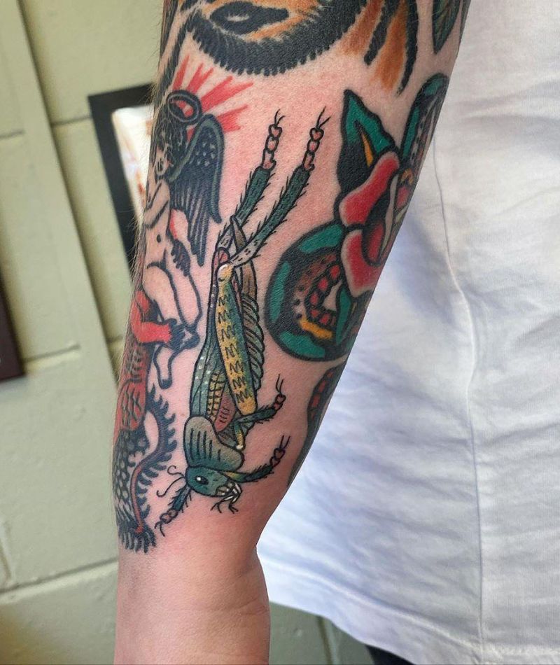 30 Pretty Grasshopper Tattoos You Must Try