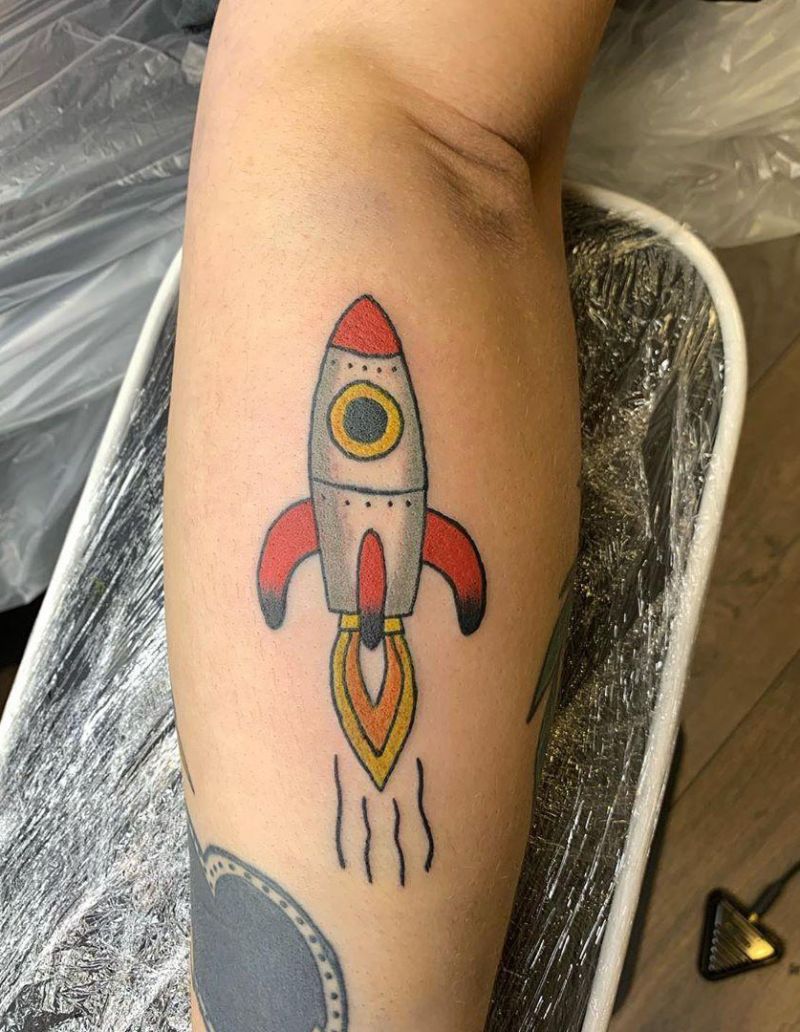 30 Pretty Rocket Tattoos Improve Your Temperament