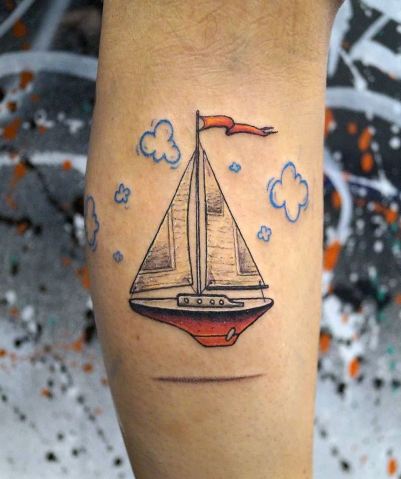 30 Pretty Sailing Boat Tattoos You Will Love