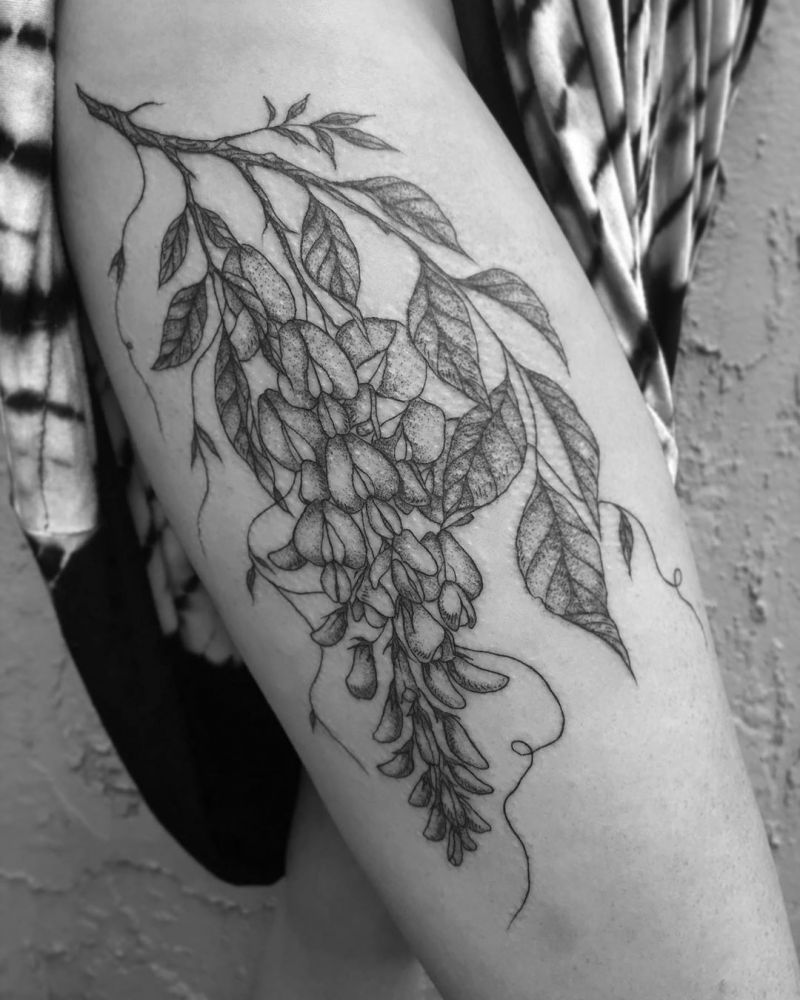 30 Pretty Wisteria Tattoos You Must Try