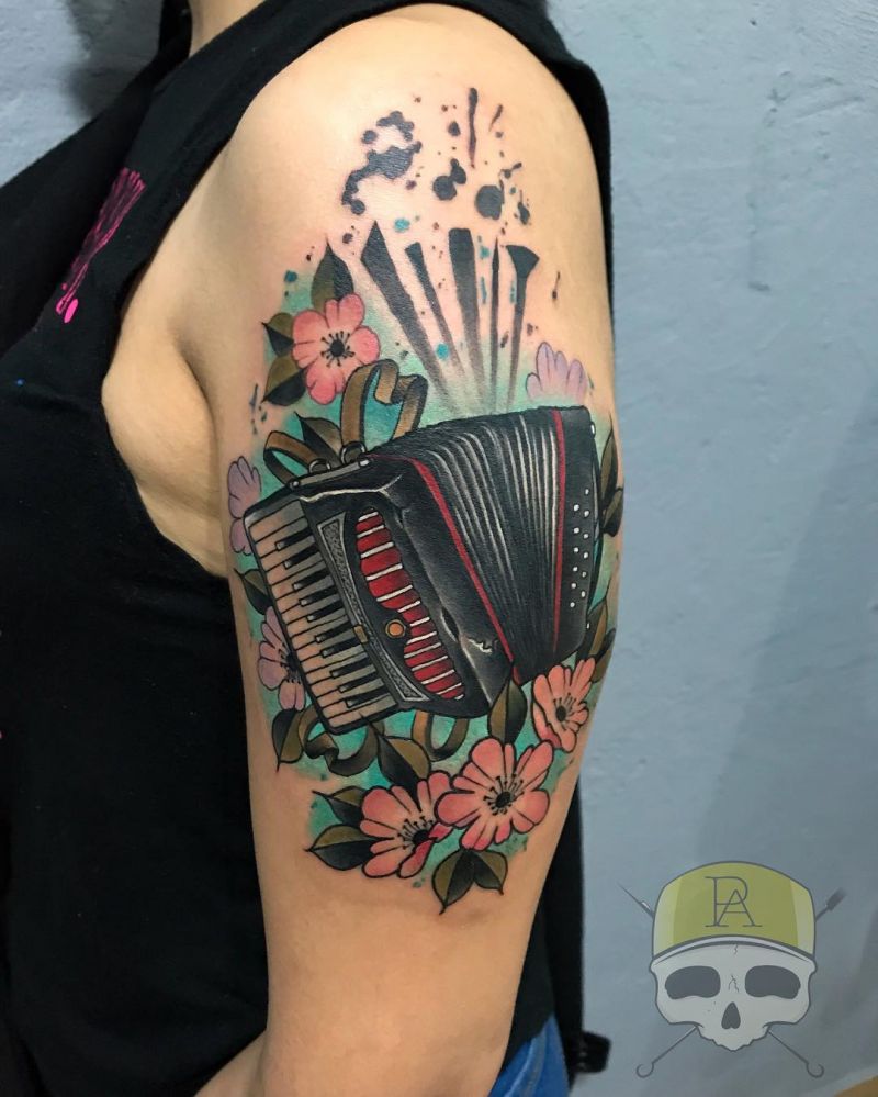 30 Pretty Accordion Tattoos that Can Enhance Your Temperament