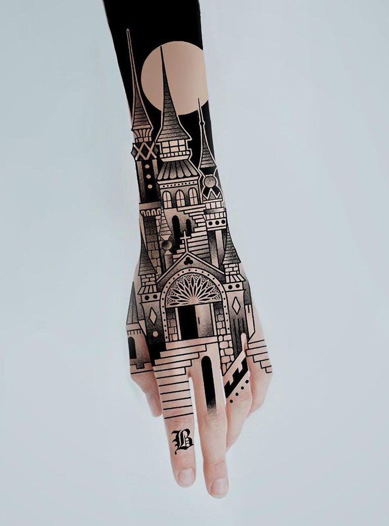 30 Pretty Castle Tattoos that Can Enhance Your Temperament