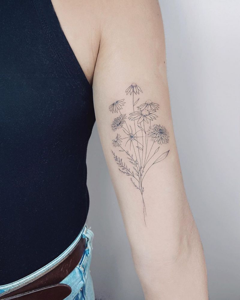 30 Pretty Chamomile Tattoos You Shouldn't Miss