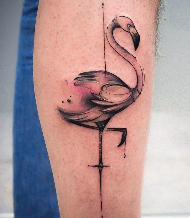 30 Pretty Flamingo Tattoos Make You Elegant and Beautiful