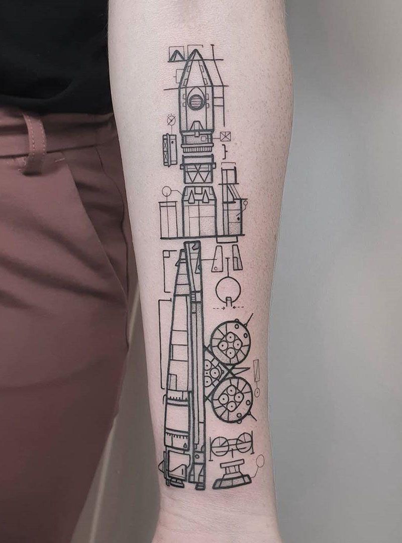 30 Pretty Rocket Tattoos Improve Your Temperament