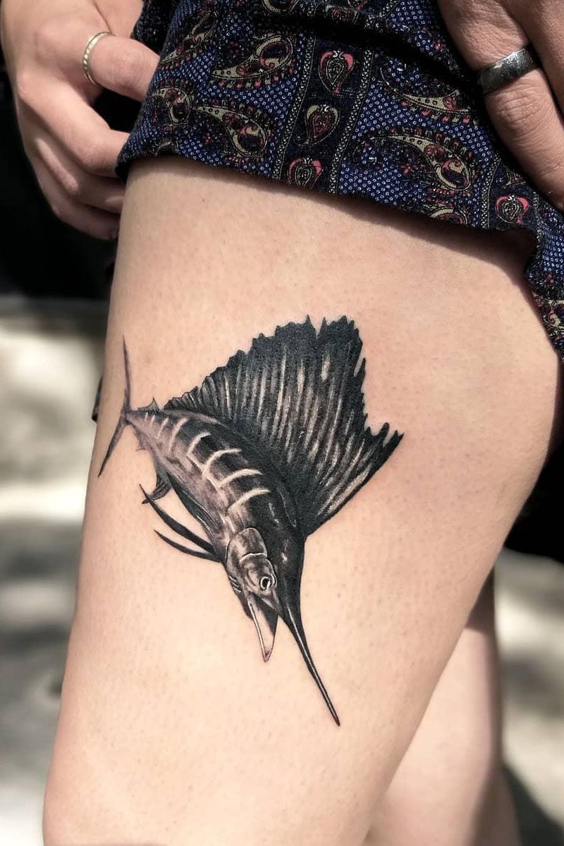 30 Pretty Sailfish Tattoos You Will Love