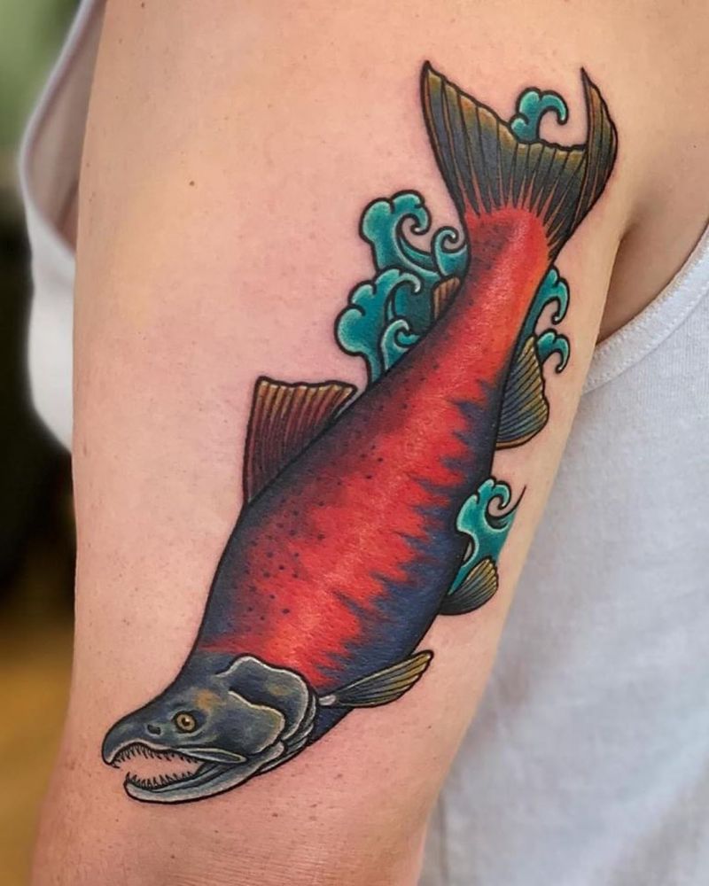 30 Pretty Salmon Tattoos You Will Love