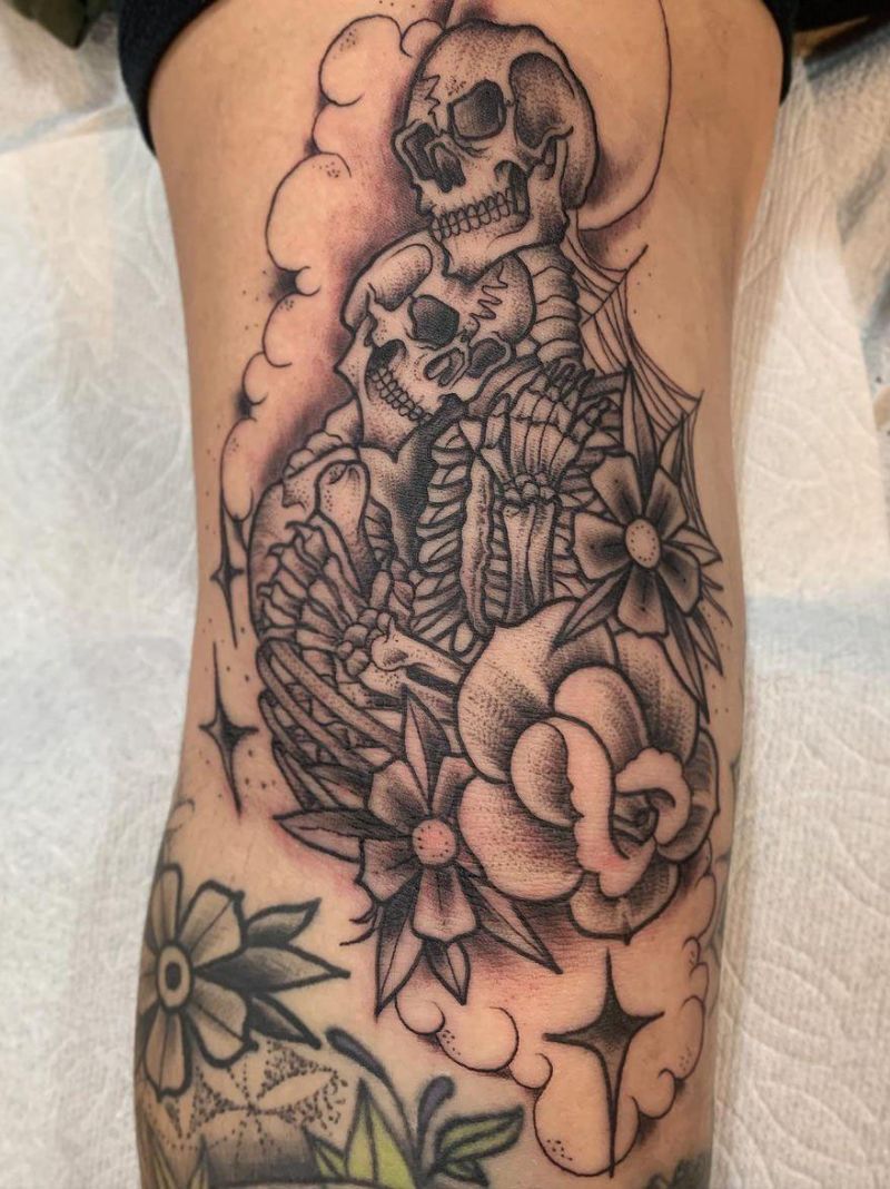 30 Pretty Skeleton Tattoos That You Can't Miss