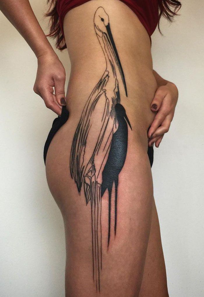 30 Pretty Stork Tattoos Show Your Temperament