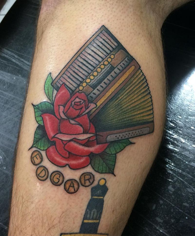 30 Pretty Accordion Tattoos that Can Enhance Your Temperament