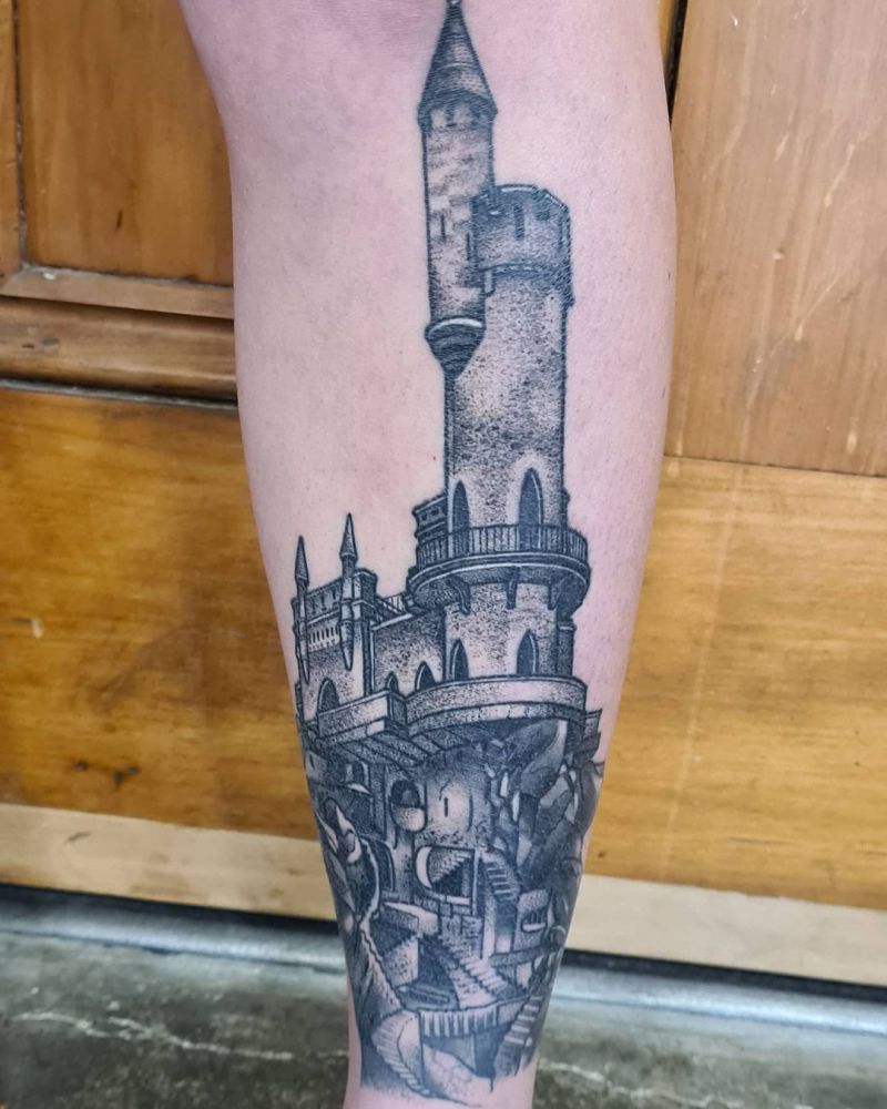 30 Pretty Castle Tattoos that Can Enhance Your Temperament