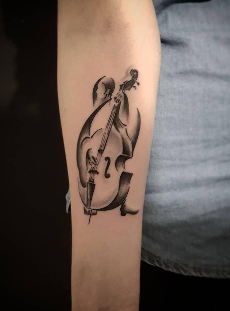 30 Pretty Cello Tattoos Make You Elegant and Beautiful