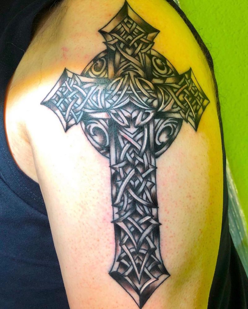 30 Pretty Celtic Cross Tattoos You Will Love