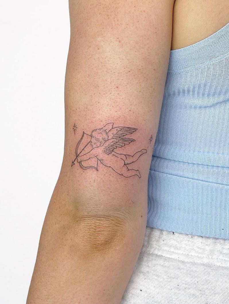 30 Pretty Cherub Tattoos You Will Love