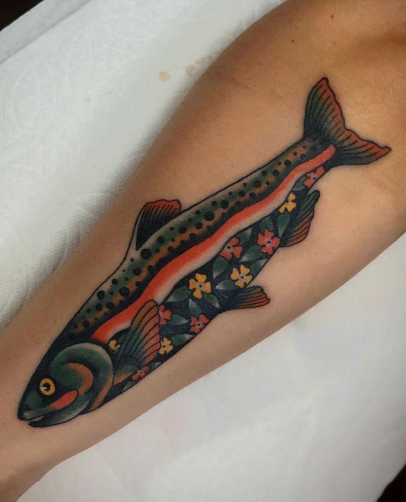 30 Pretty Salmon Tattoos You Will Love