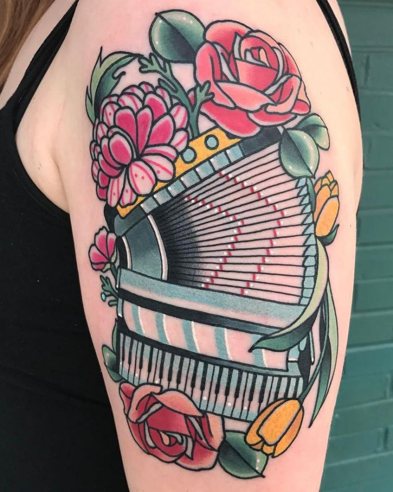 30 Pretty Accordion Tattoos that Can Enhance Your Temperament