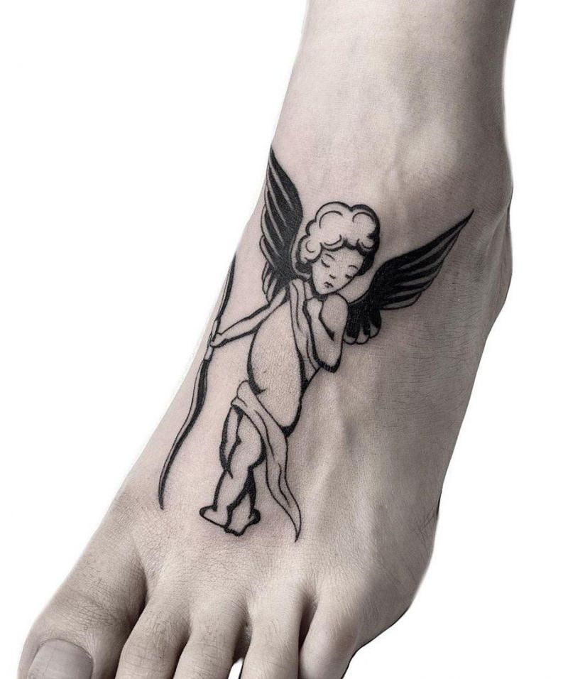 30 Pretty Cherub Tattoos You Will Love