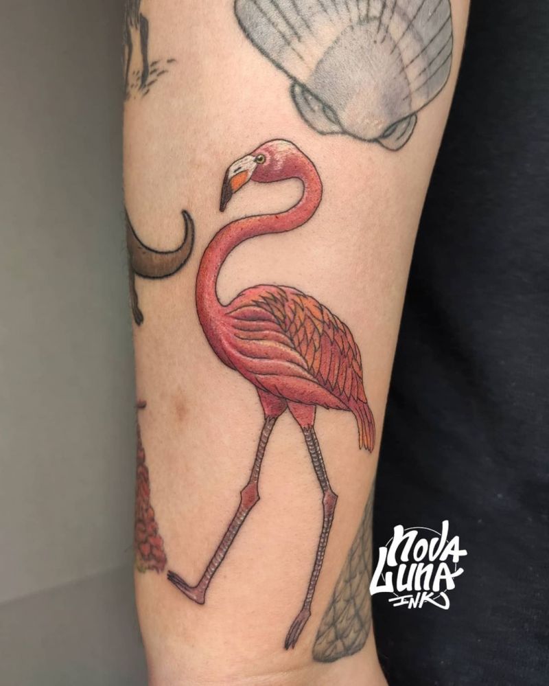 30 Pretty Flamingo Tattoos Make You Elegant and Beautiful