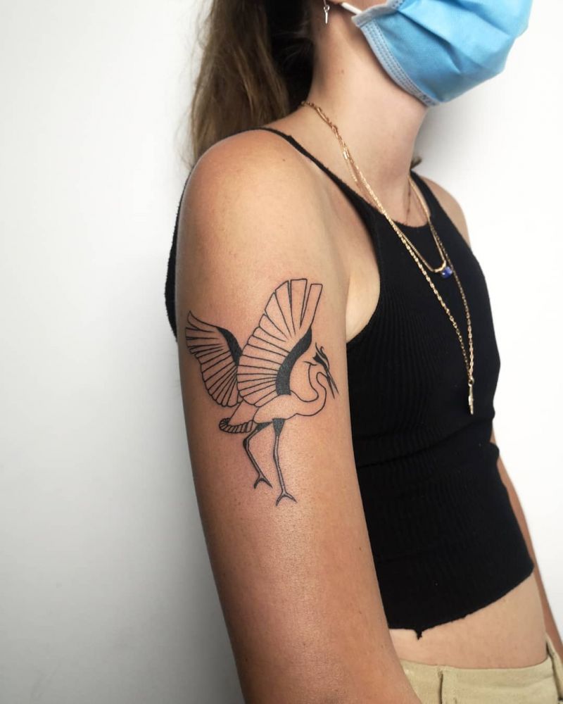 30 Pretty Heron Tattoos Bring You Good Luck