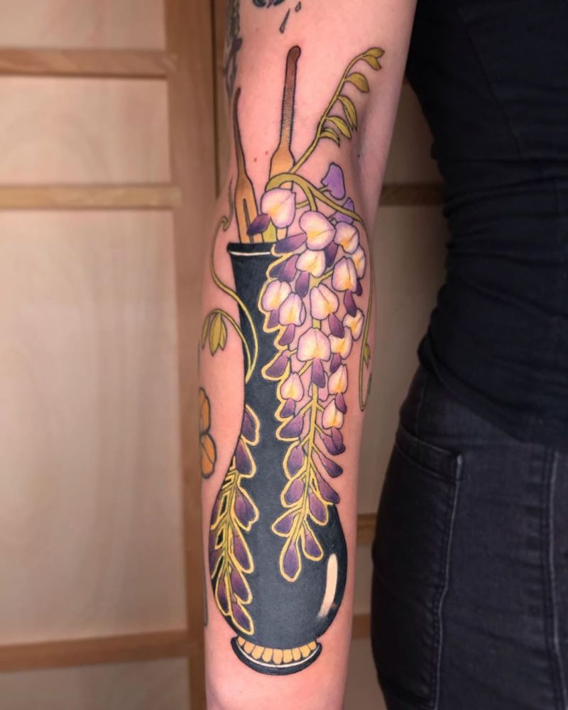 30 Pretty Wisteria Tattoos You Must Try