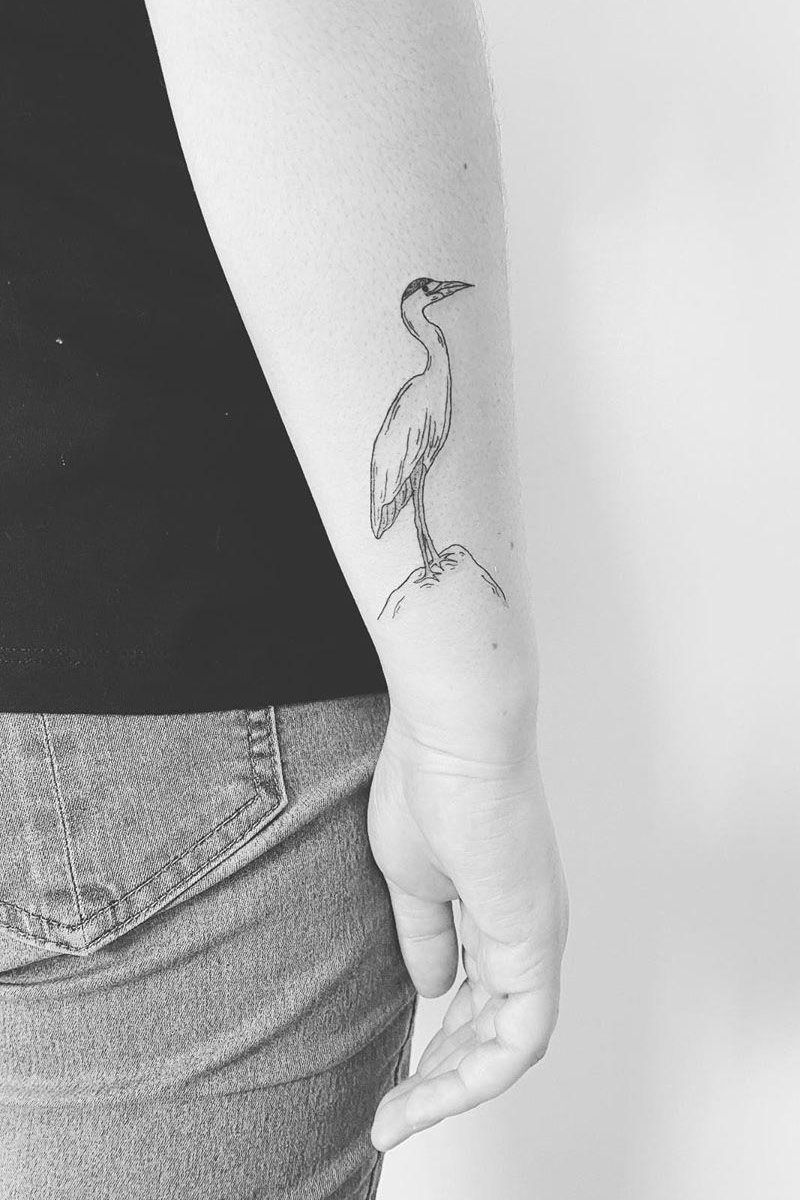 30 Pretty Heron Tattoos Bring You Good Luck