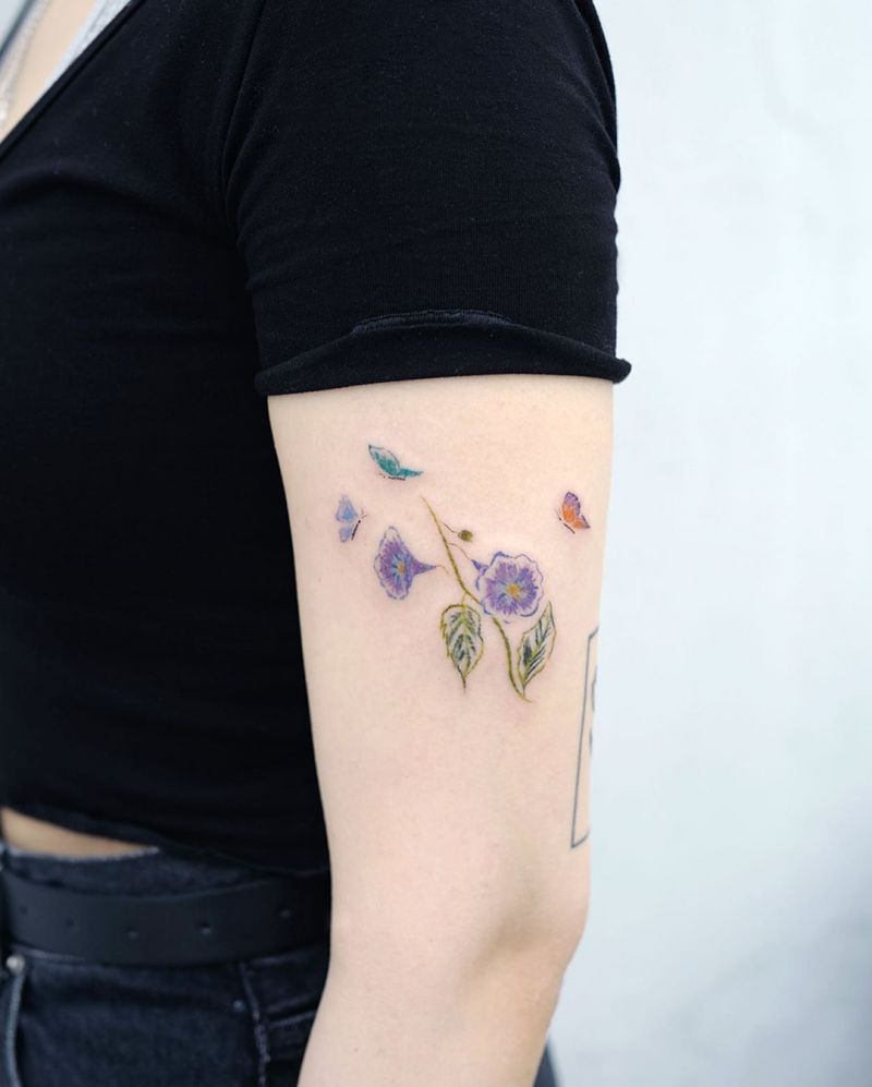 30 Pretty Morning Glory Tattoos to Inspire You