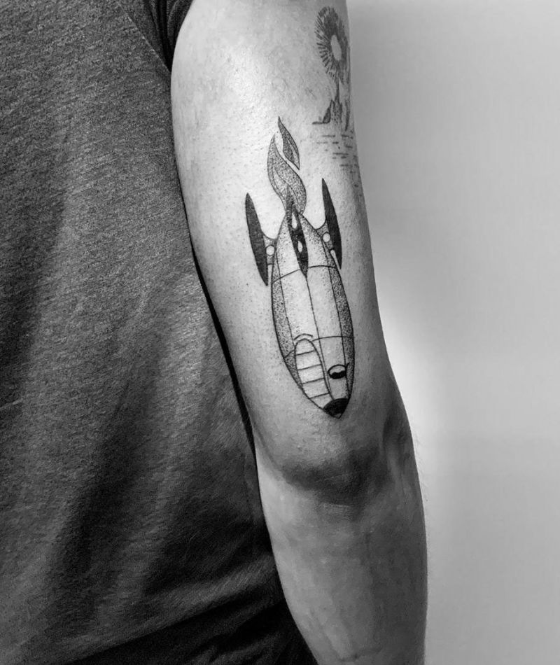 30 Pretty Rocket Tattoos Improve Your Temperament