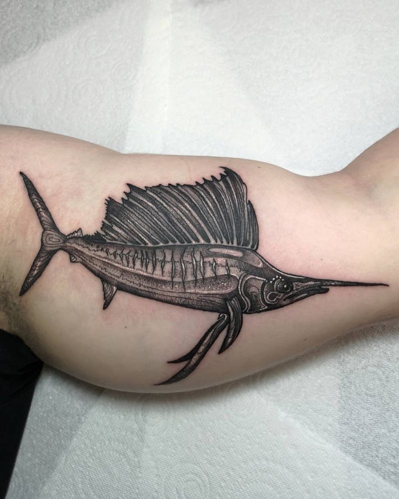 30 Pretty Sailfish Tattoos You Will Love