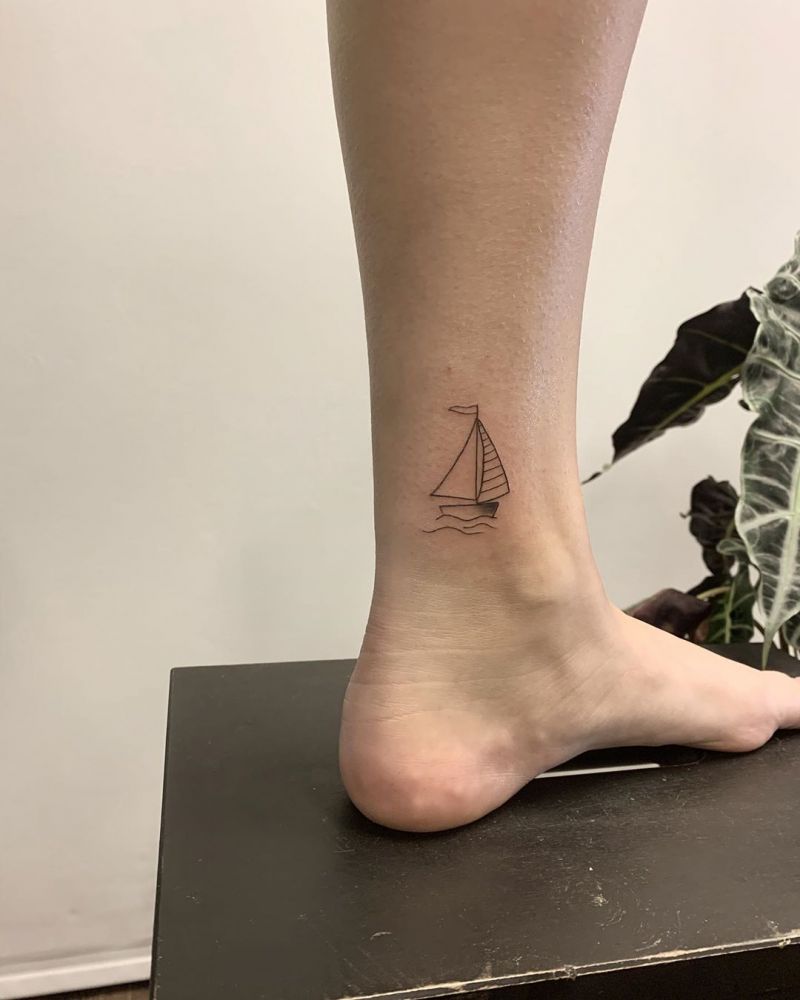 30 Pretty Sailing Boat Tattoos You Will Love