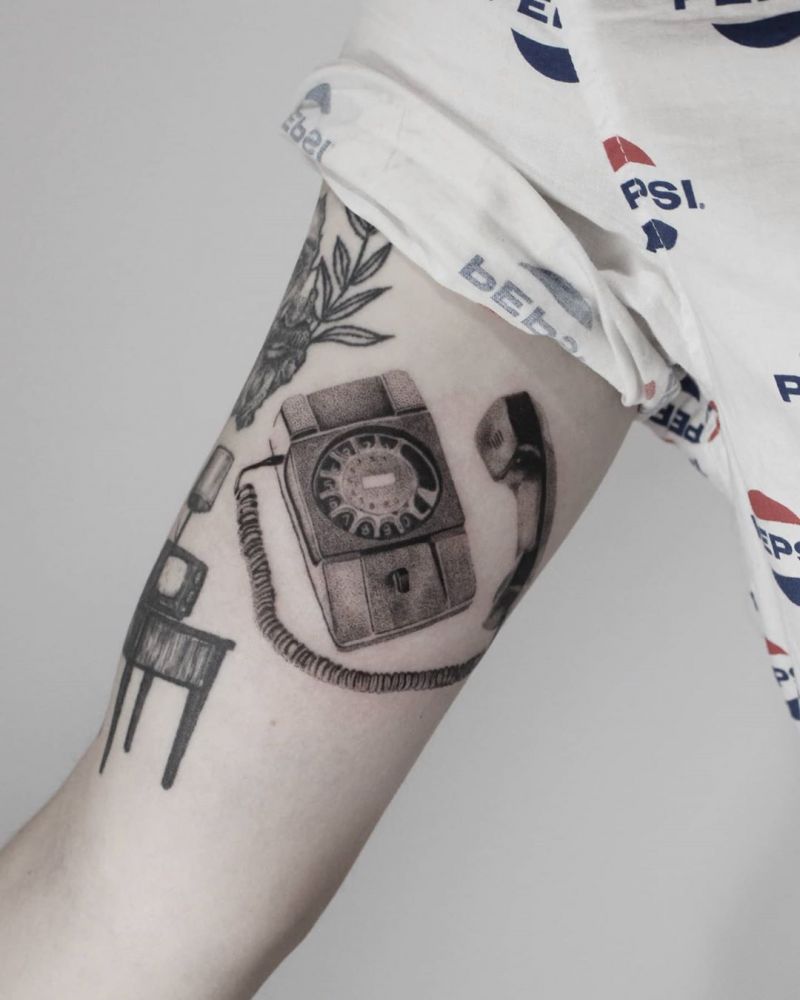 30 Pretty Telephone Tattoos to Inspire You