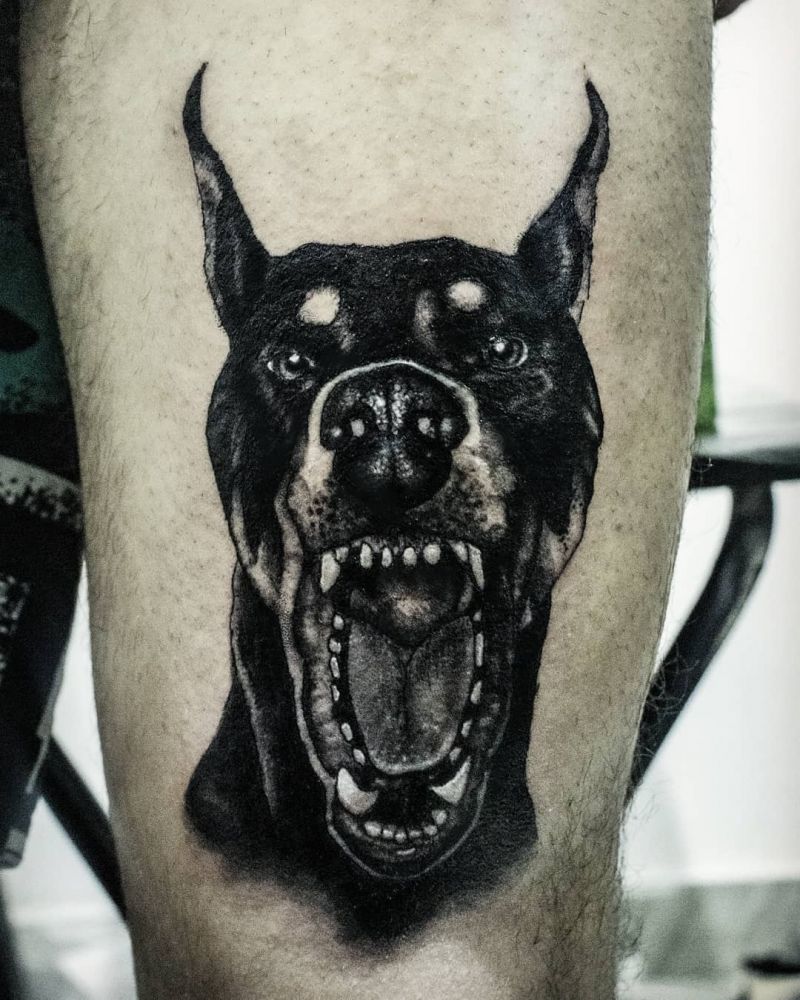 30 Pretty Doberman Tattoos Hope to Bring You Luck