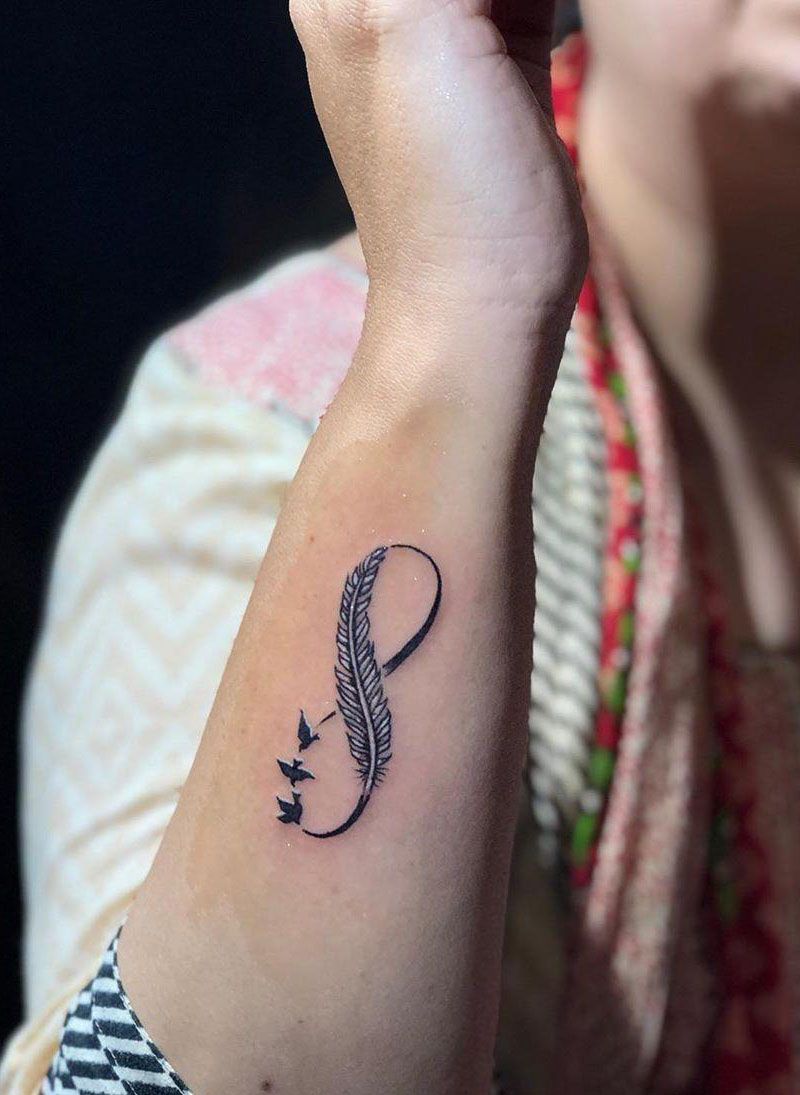 30 Pretty Infinity Feather Tattoos Make You Beautiful Forever