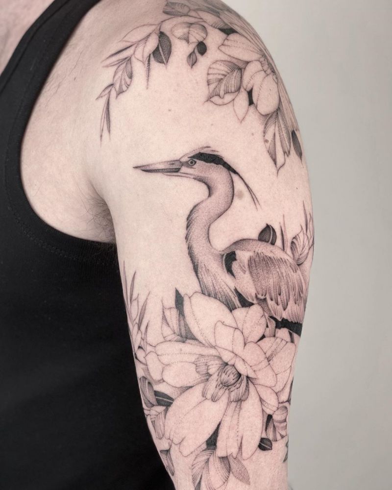 30 Pretty Stork Tattoos Show Your Temperament